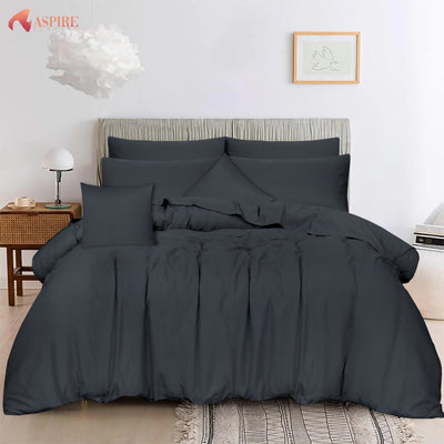 GREY LUXURY DUVET SET- 8 PCS