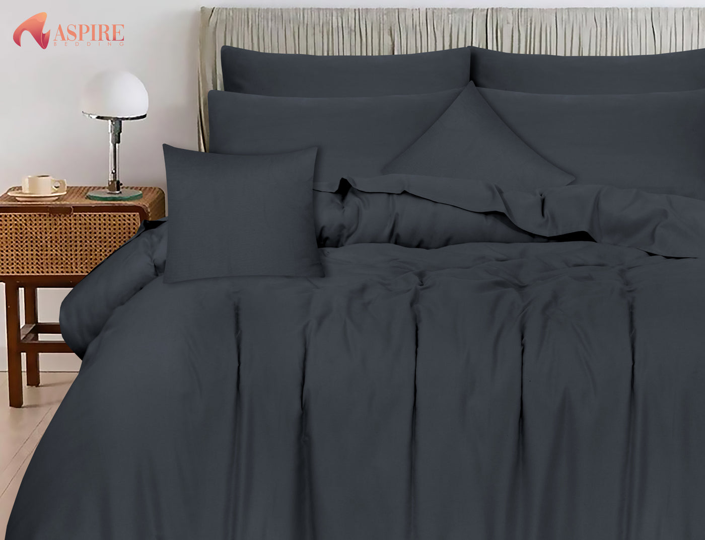 GREY LUXURY DUVET SET- 8 PCS