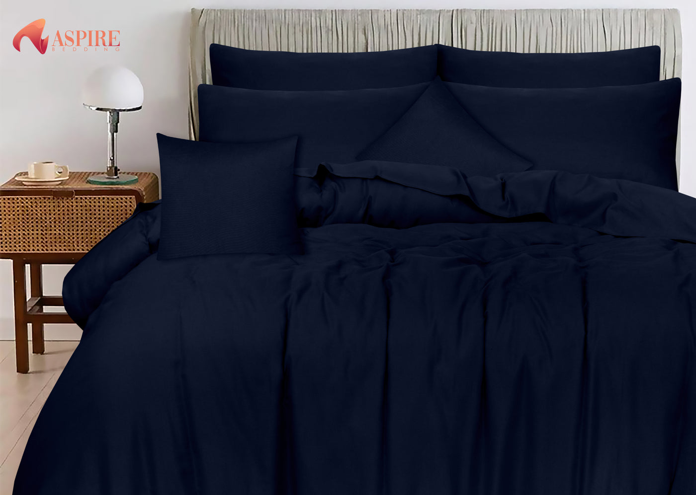 NAVY LUXURY DUVET SET- 8 PCS