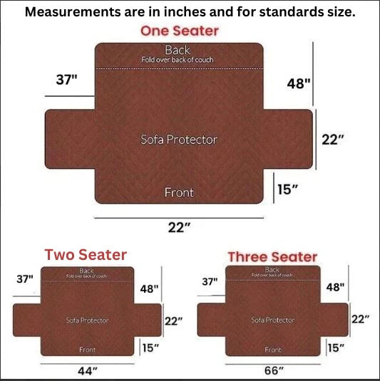 MAROON WATERPROOF QUILTED SOFA COVER