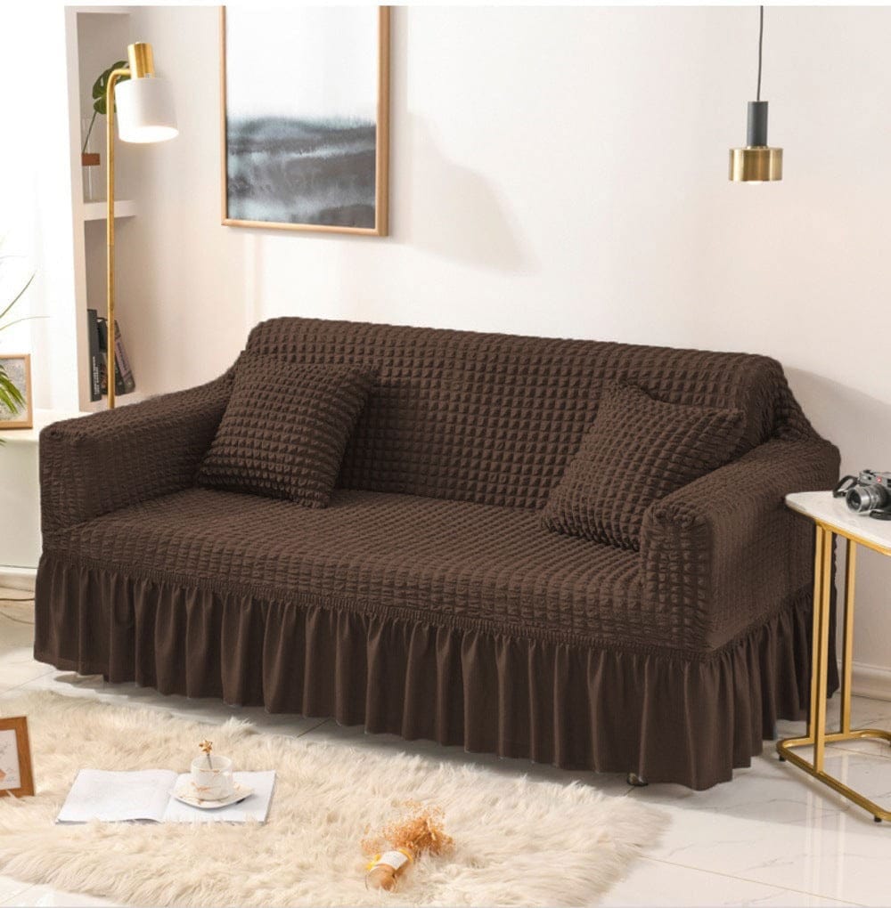 D.BROWN FITTED BUBBLE SOFA COVER