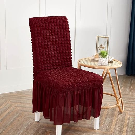 MAROON FITTED BUBBLE CHAIR COVER