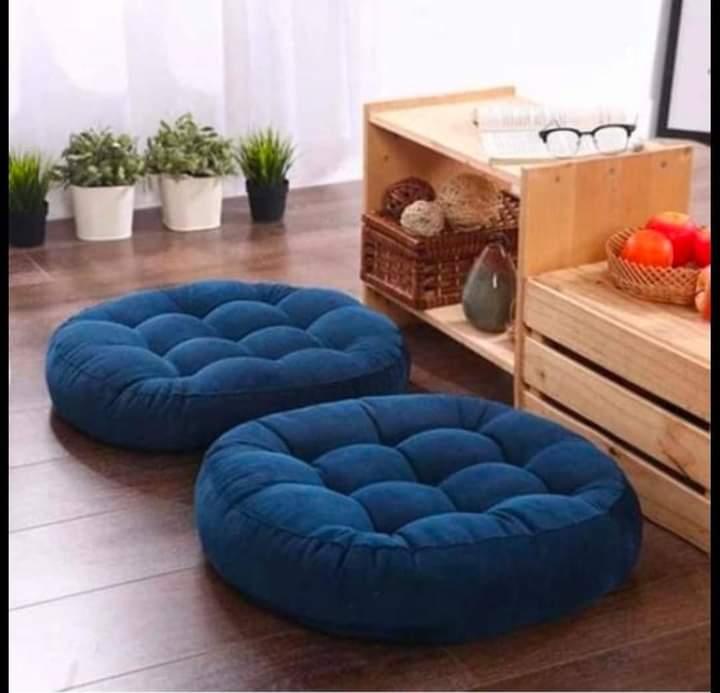 ROYAL BLUE FLOOR CUSHION SET - 2 PCS