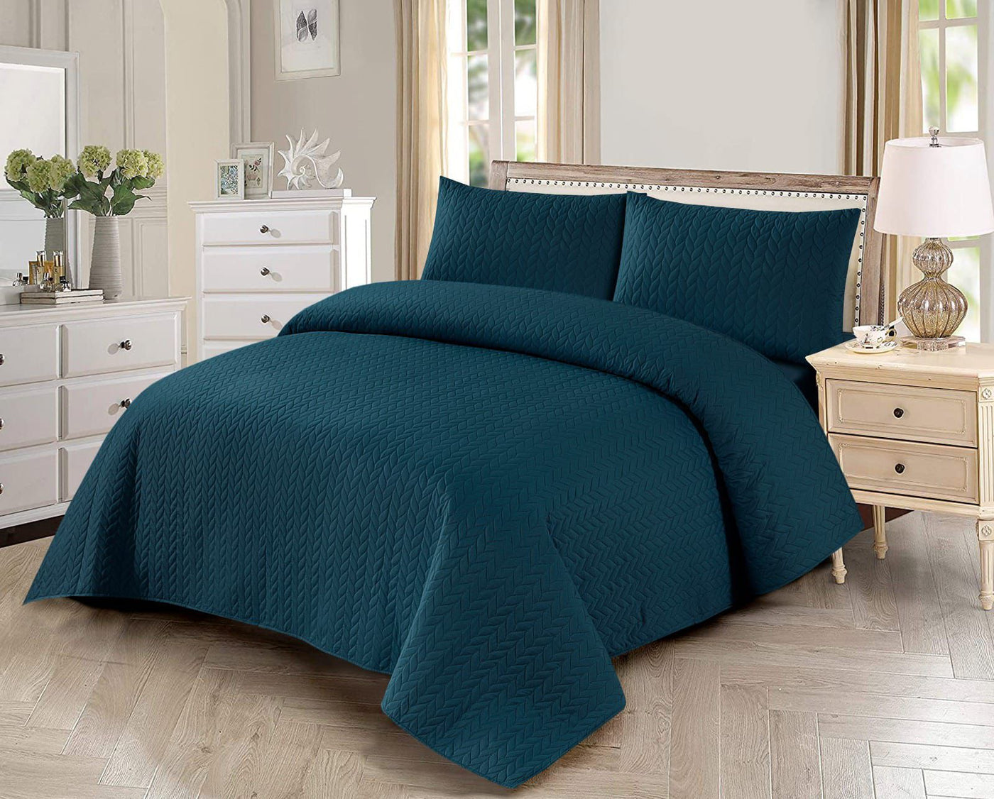 D.GREEN BEDSPREAD SET - 3 PCS (PREMIUM)