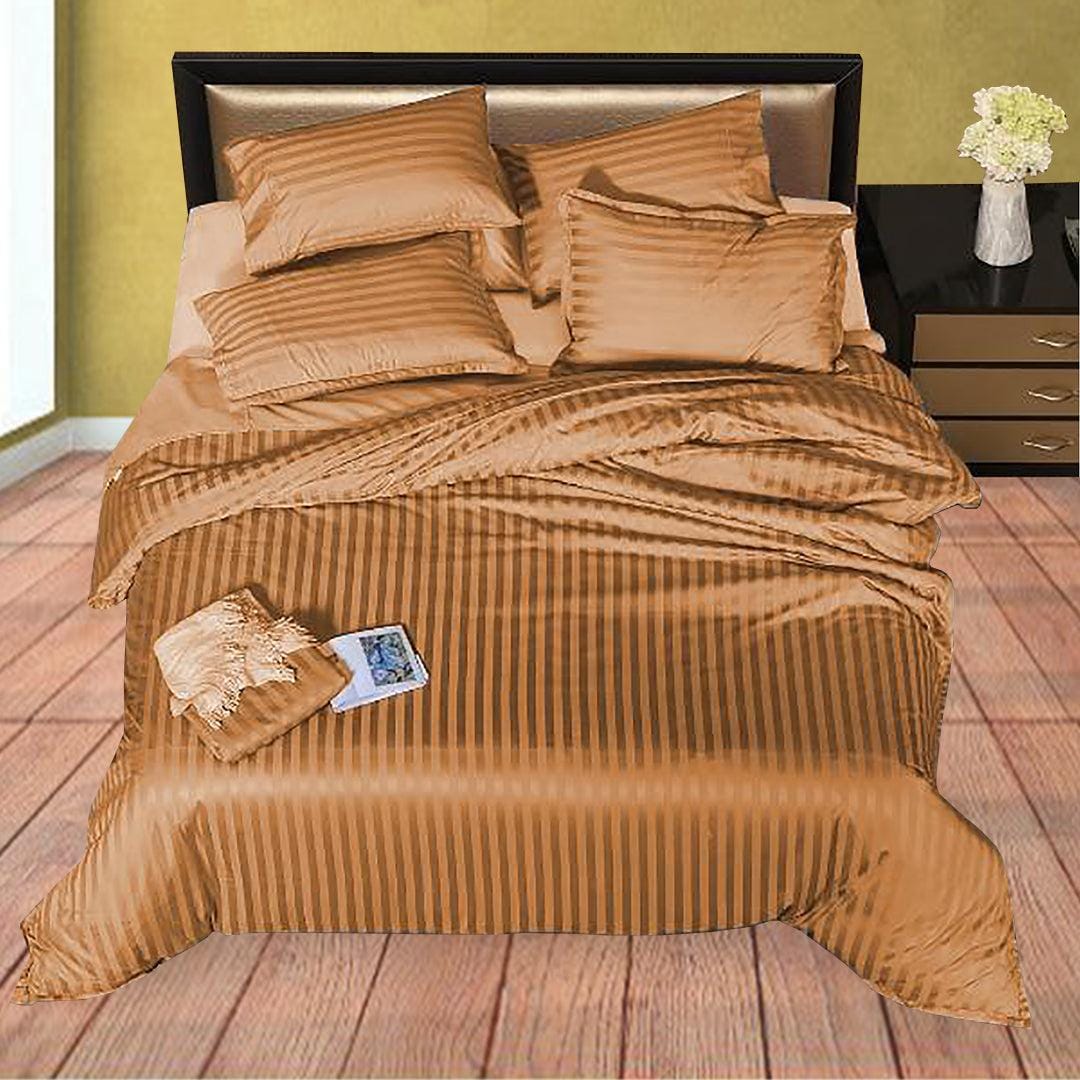 BROWN BEDSHEET SET - 5 PCS (SATIN)