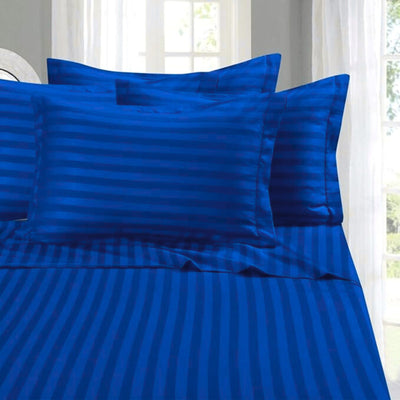 BLUE BEDSHEET SET - 5 PCS (SATIN)