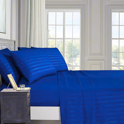 BLUE BEDSHEET SET - 5 PCS (SATIN)