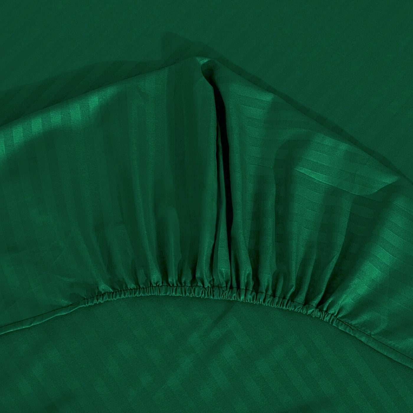 GREEN STRIPE SATIN FITTED SHEET - (PREMIUM)