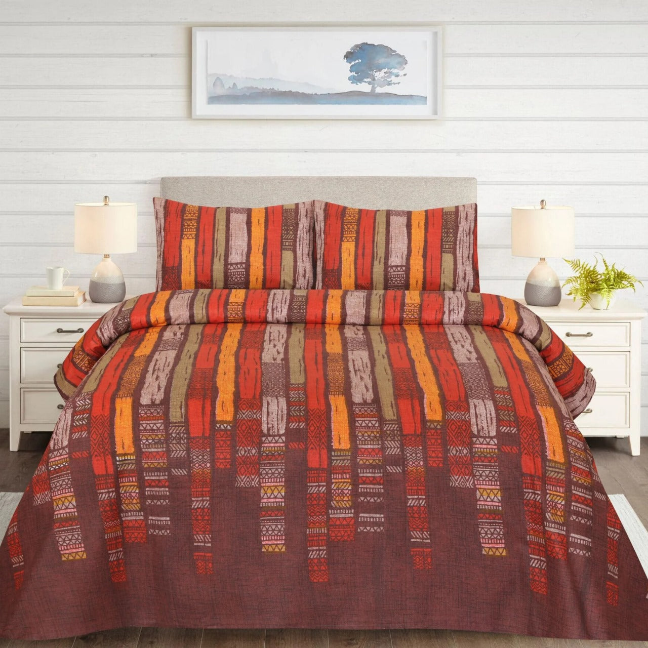 brick bedsheet set - 3 pcs