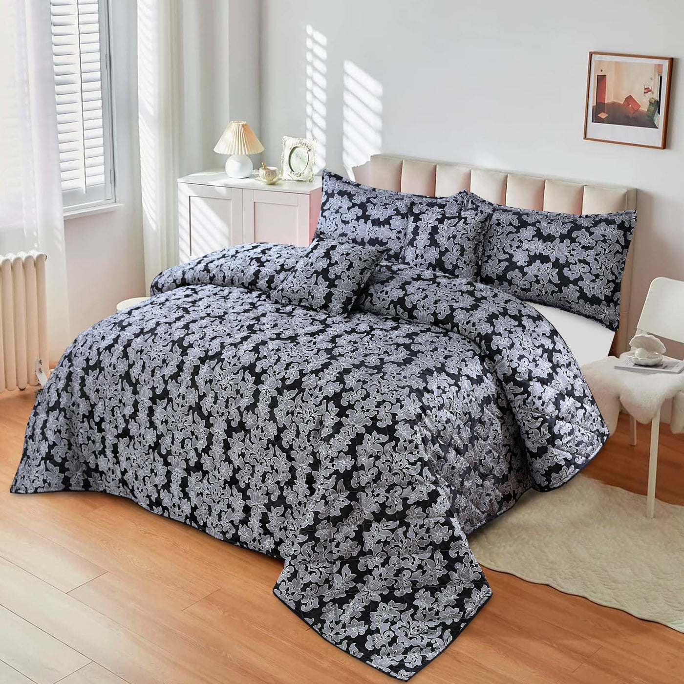 WALDOF Quilted Bedspread Set - 5 Pcs