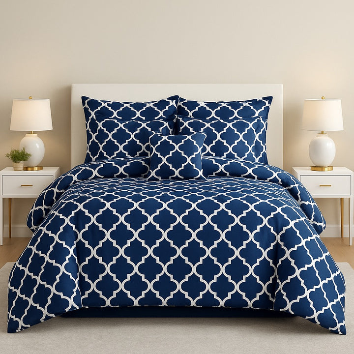 Blue Pendora Winter Comforter Set- 7 Pcs