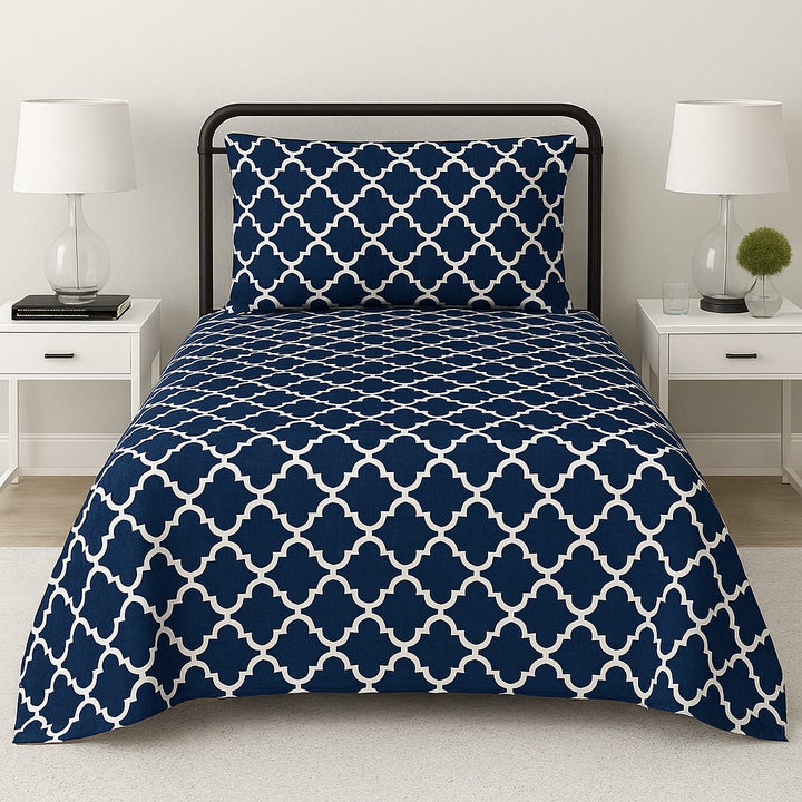 BLUE PENDORA SINGLE BEDSHEET SET