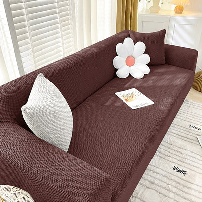D.BROWN STRIPE JACQUARD SOFA COVER