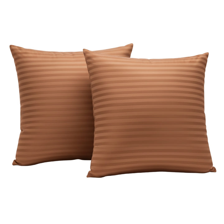 COPPER SATIN STRIPE CUSHION COVER (PACK OF 2)