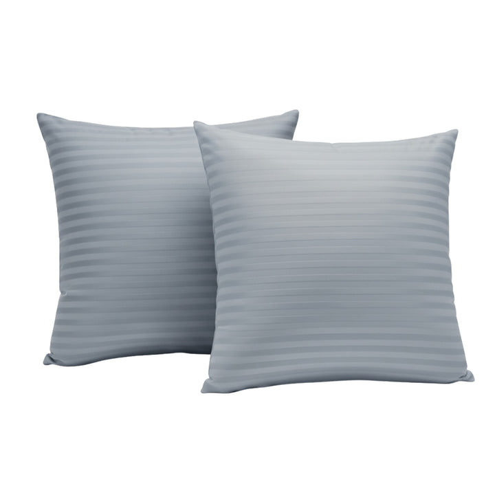 SILVER SATIN STRIPE CUSHION COVER (PACK OF 2)