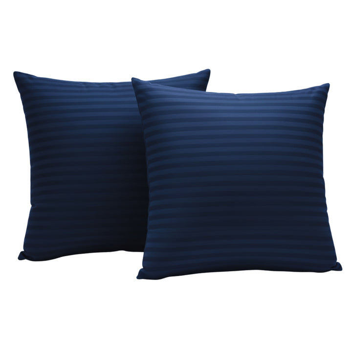 NAVY SATIN STRIPE CUSHION COVER (PACK OF 2)
