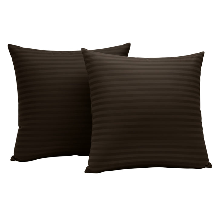 CHOCO SATIN STRIPE CUSHION COVER (PACK OF 2)