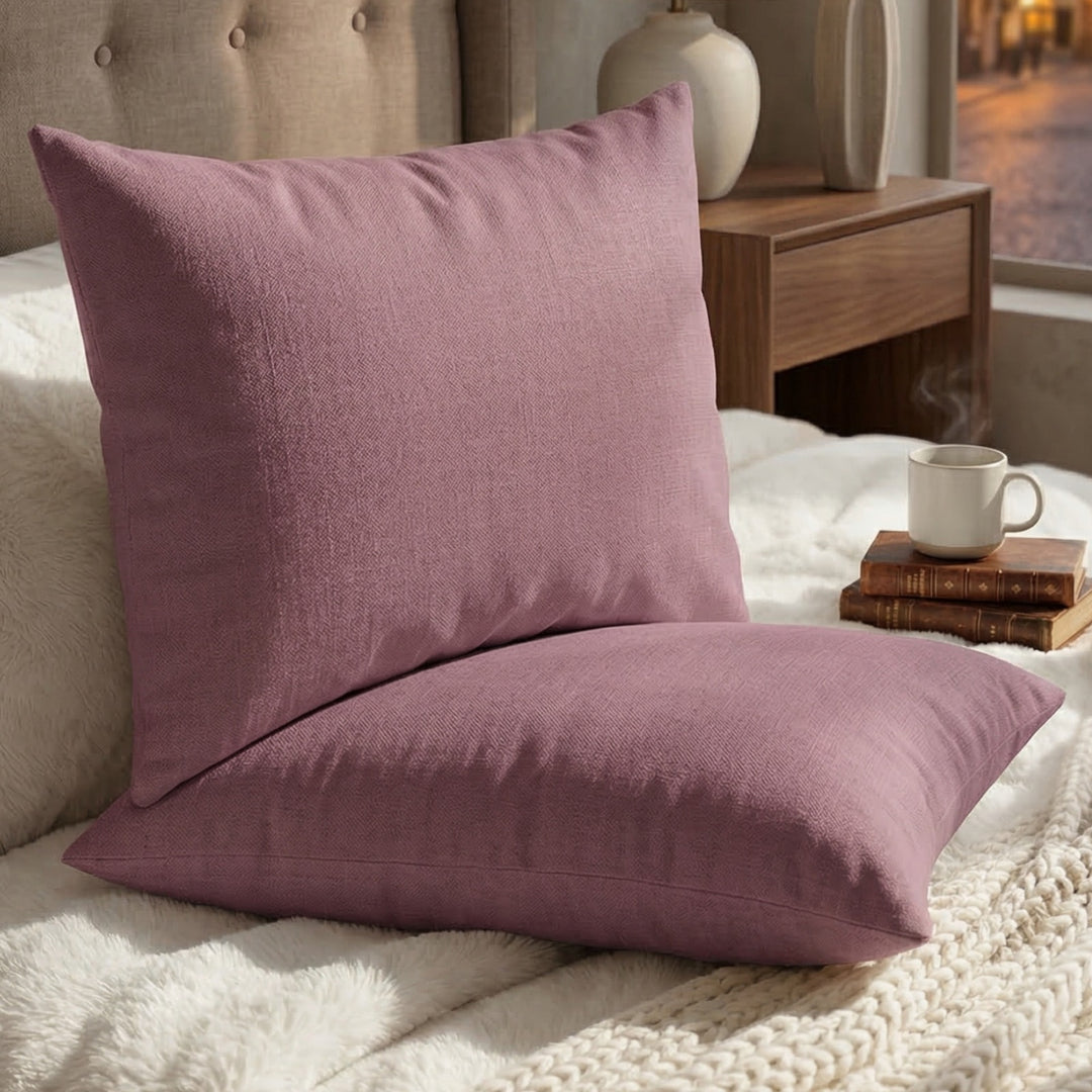 PLUM DYED PILLOW COVERS