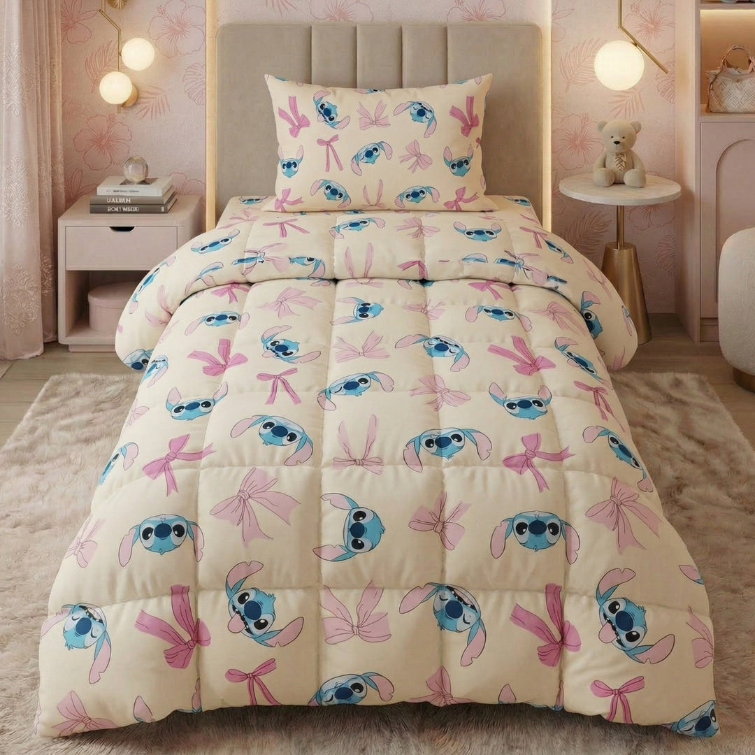 STITCH PINK KIDS Comforter Set- 3 Pcs