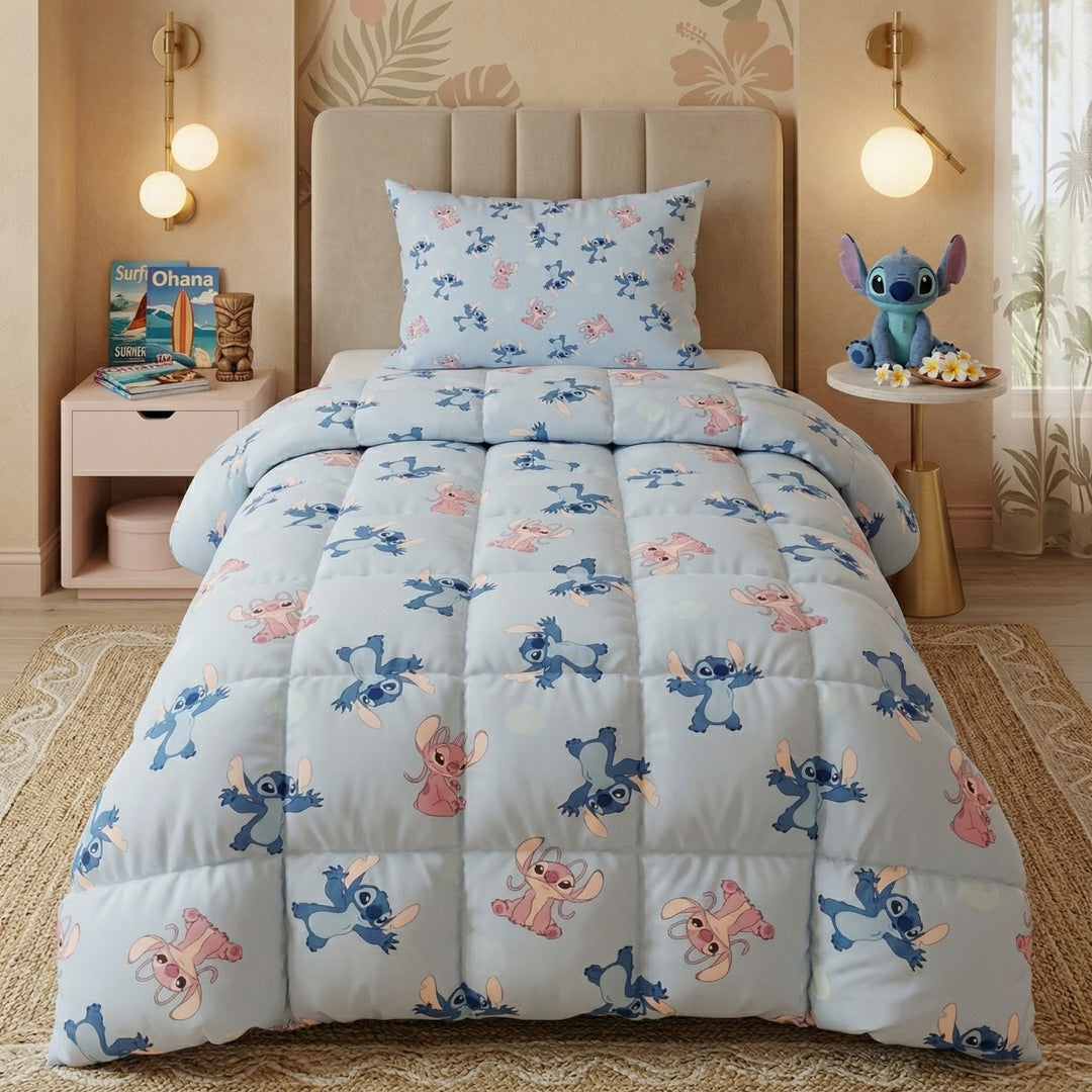 STITCH BLUE KIDS Comforter Set- 3 Pcs