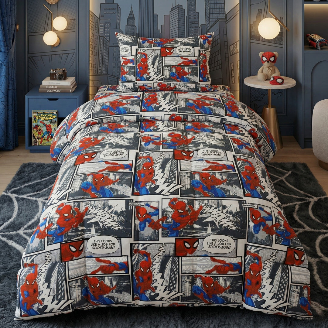 SPIDY BLUE KIDS Comforter Set- 3 Pcs