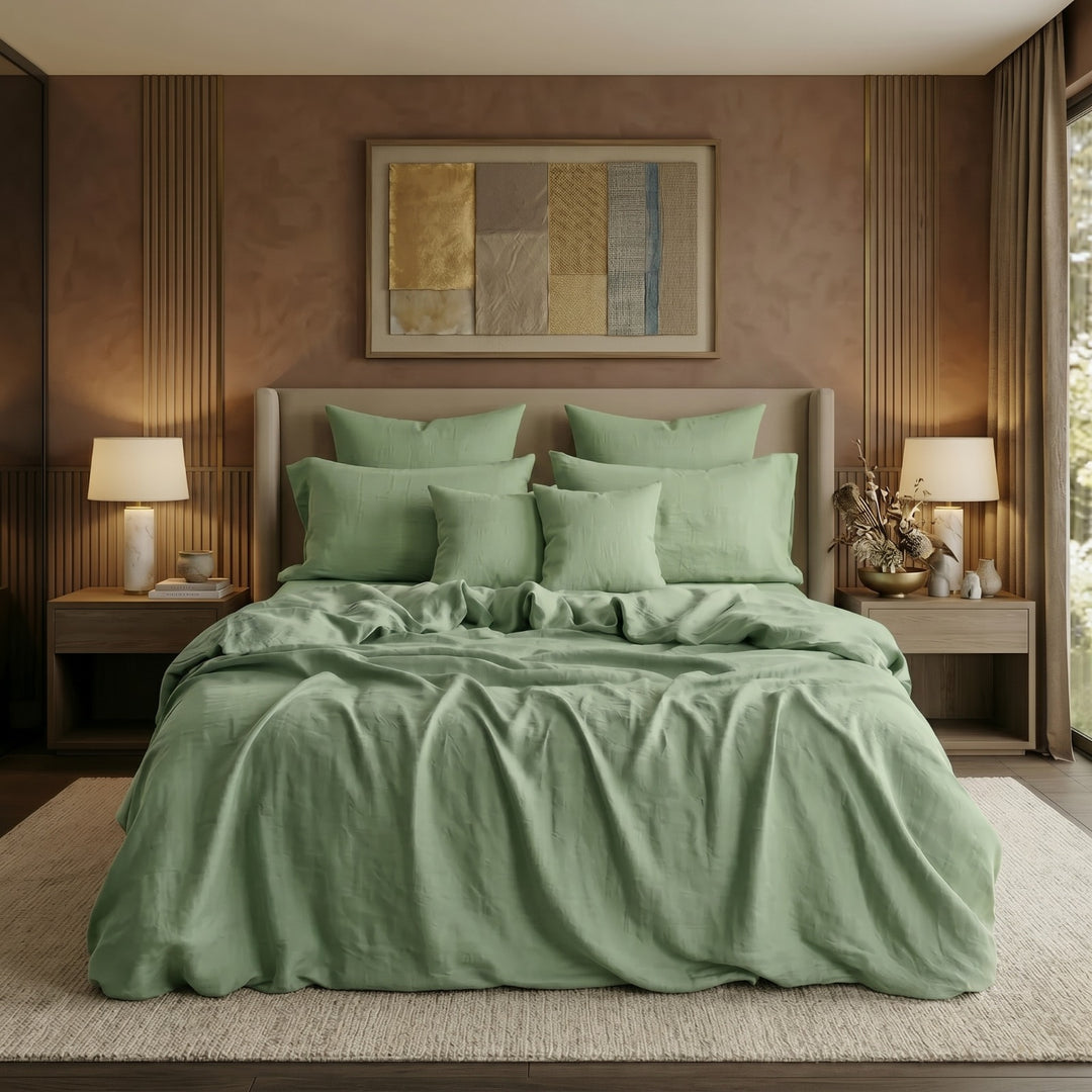 SEA GREEN LUXURY DUVET COVERS SET- 8 PCS