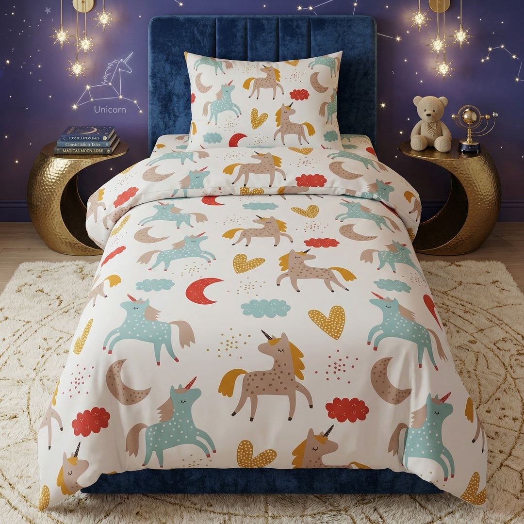 UNICONE WHITE -KIDS BEDSHEET SET