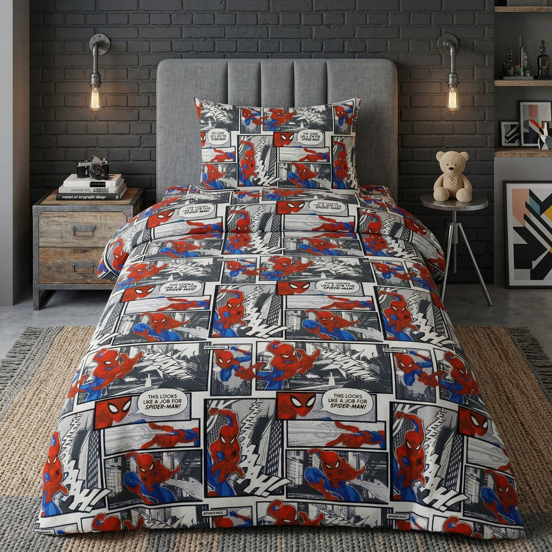 SPIDY BLUE-KIDS BEDSHEET SET
