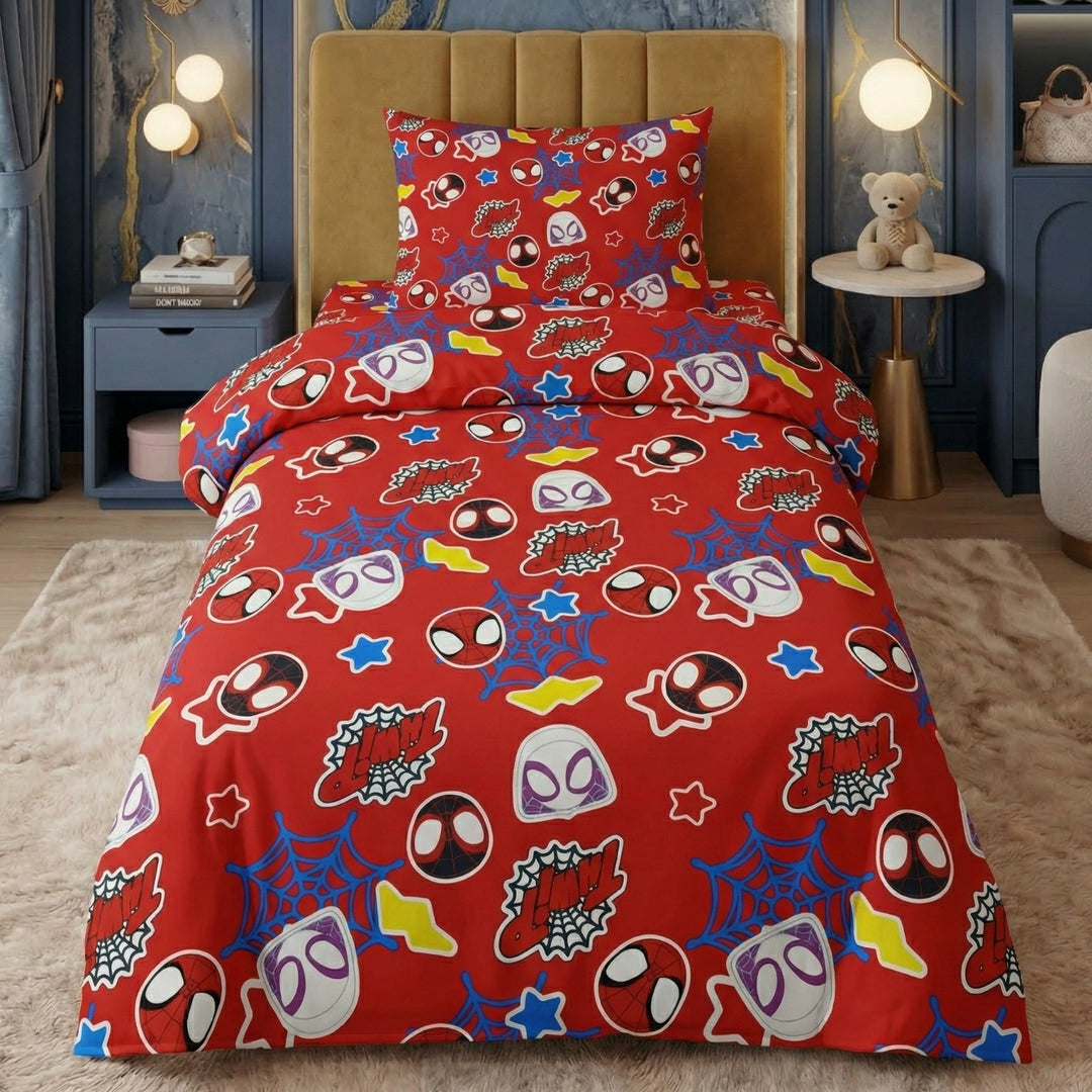 SPIDY RED -KIDS BEDSHEET SET