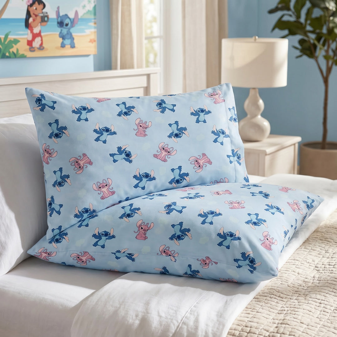 STITCH BLUE PILLOW COVERS (PACK OF 2)