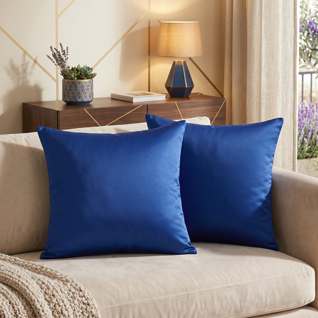 BLUE  DYED CUSHION COVER (PACK OF 2)