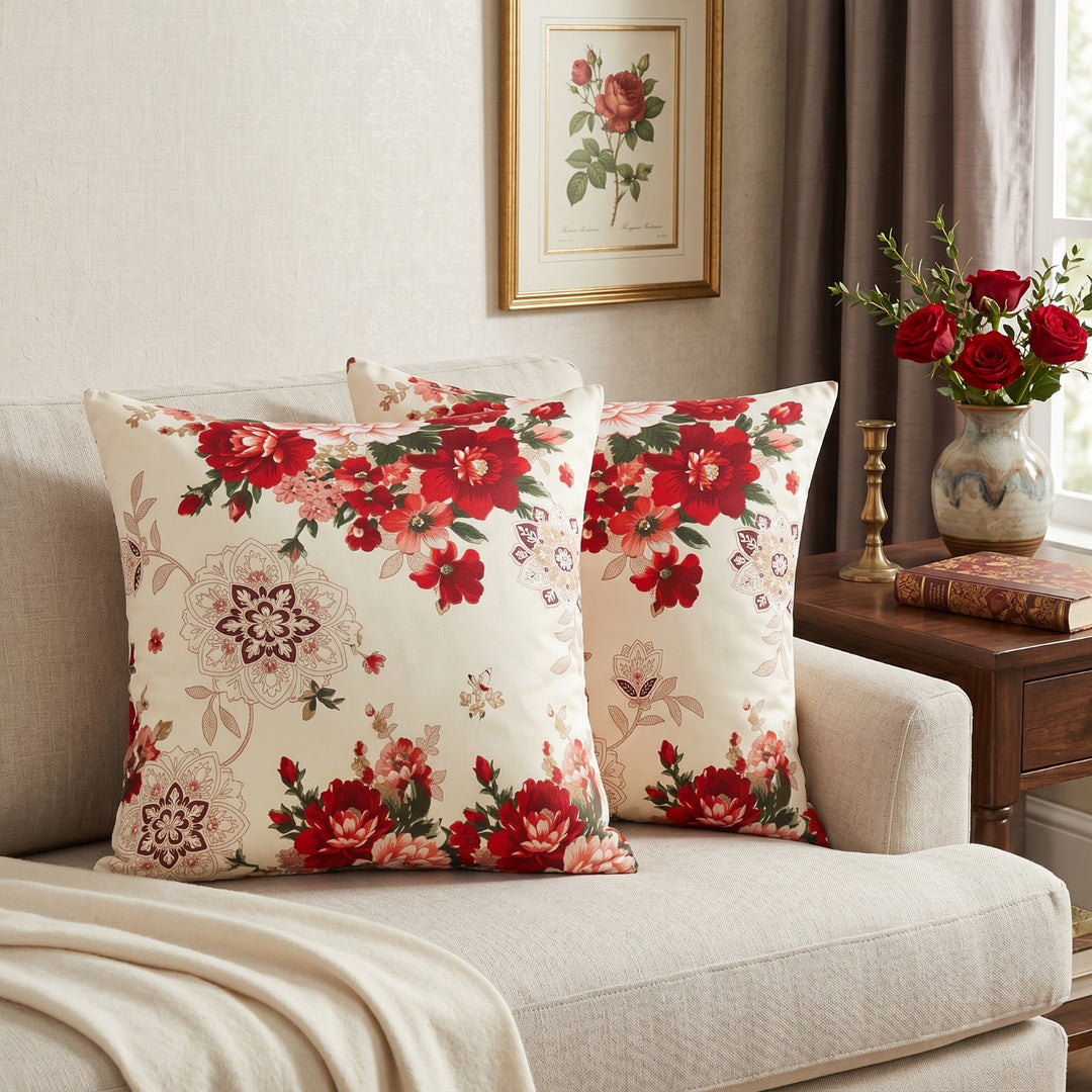 RED WOOD CUSHION COVER (PACK OF 2)