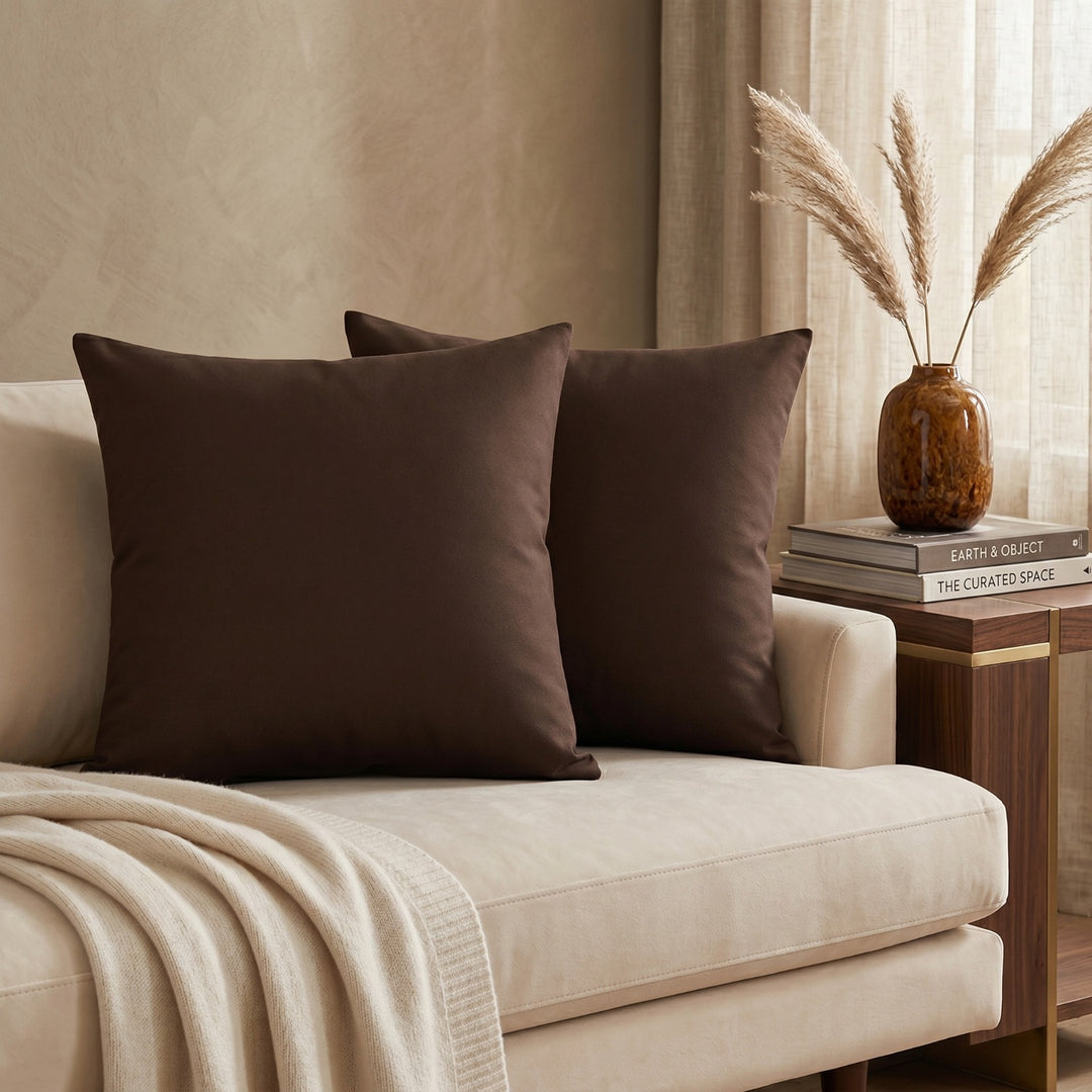 BROWN DYED CUSHION COVER (PACK OF 2)