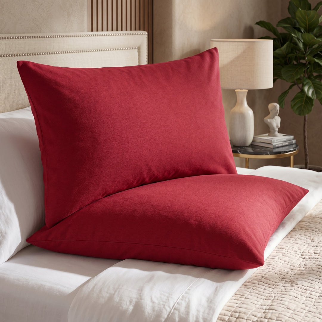 RED DYED PILLOW COVERS