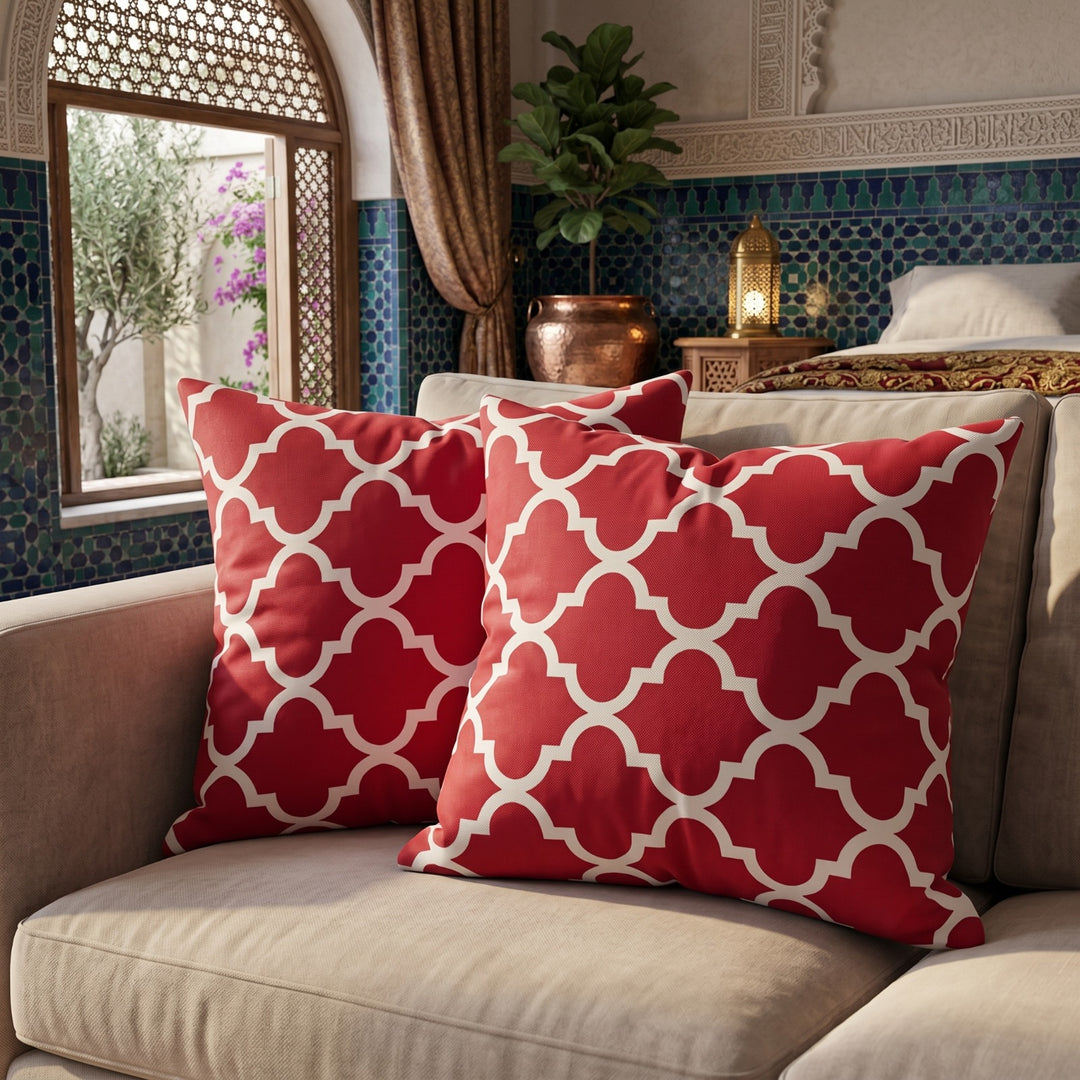 RED PENDORA CUSHION COVER (PACK OF 2)