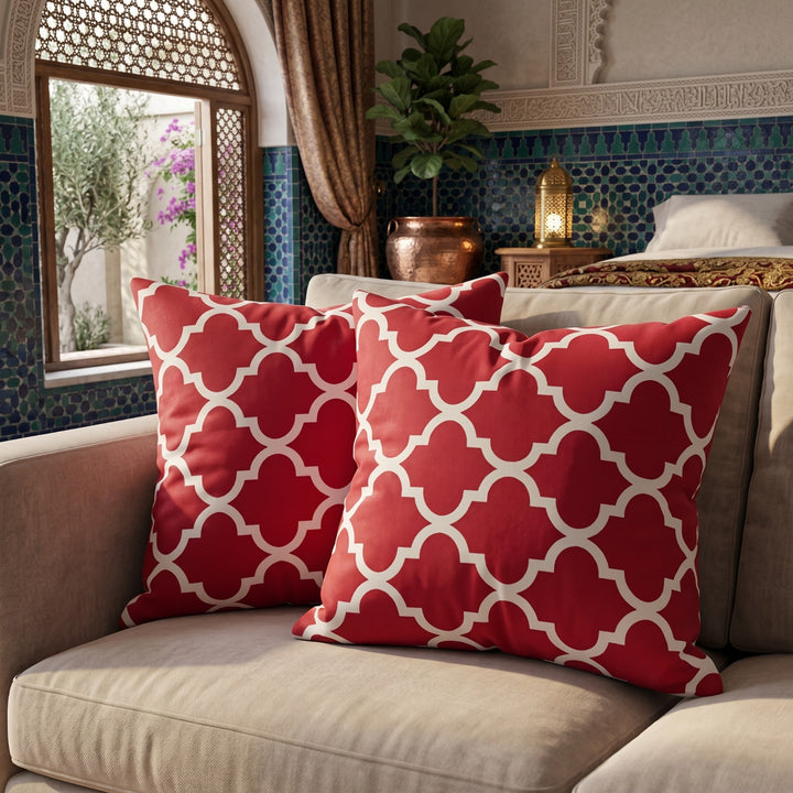 RED PENDORA CUSHION COVER (PACK OF 2)