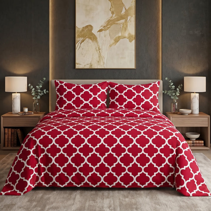 RED PENDORA bedsheet set - 3 pcs