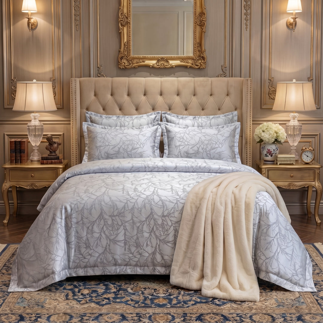 TREE/L.SILVER VELVET BEDSHEET SET - 5 PCS