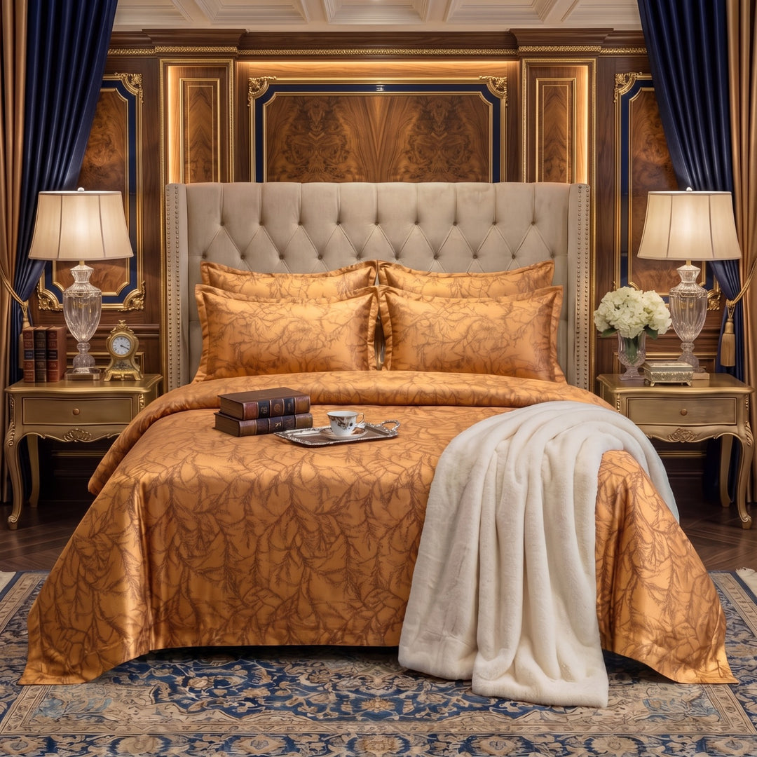 TREE/COPPER VELVET BEDSHEET SET - 5 PCS