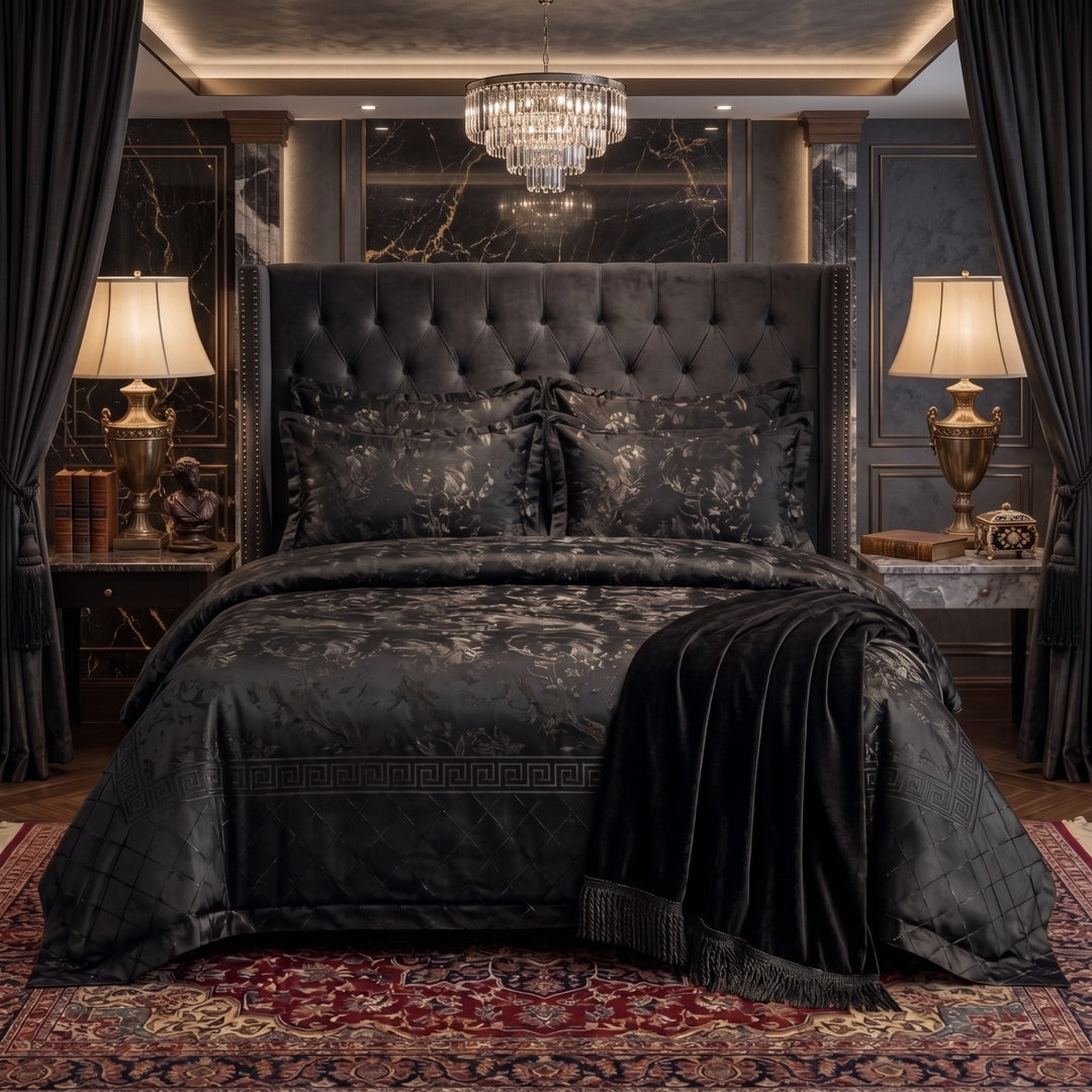 MILITARY/BLACK VELVET BEDSHEET SET - 5 PCS