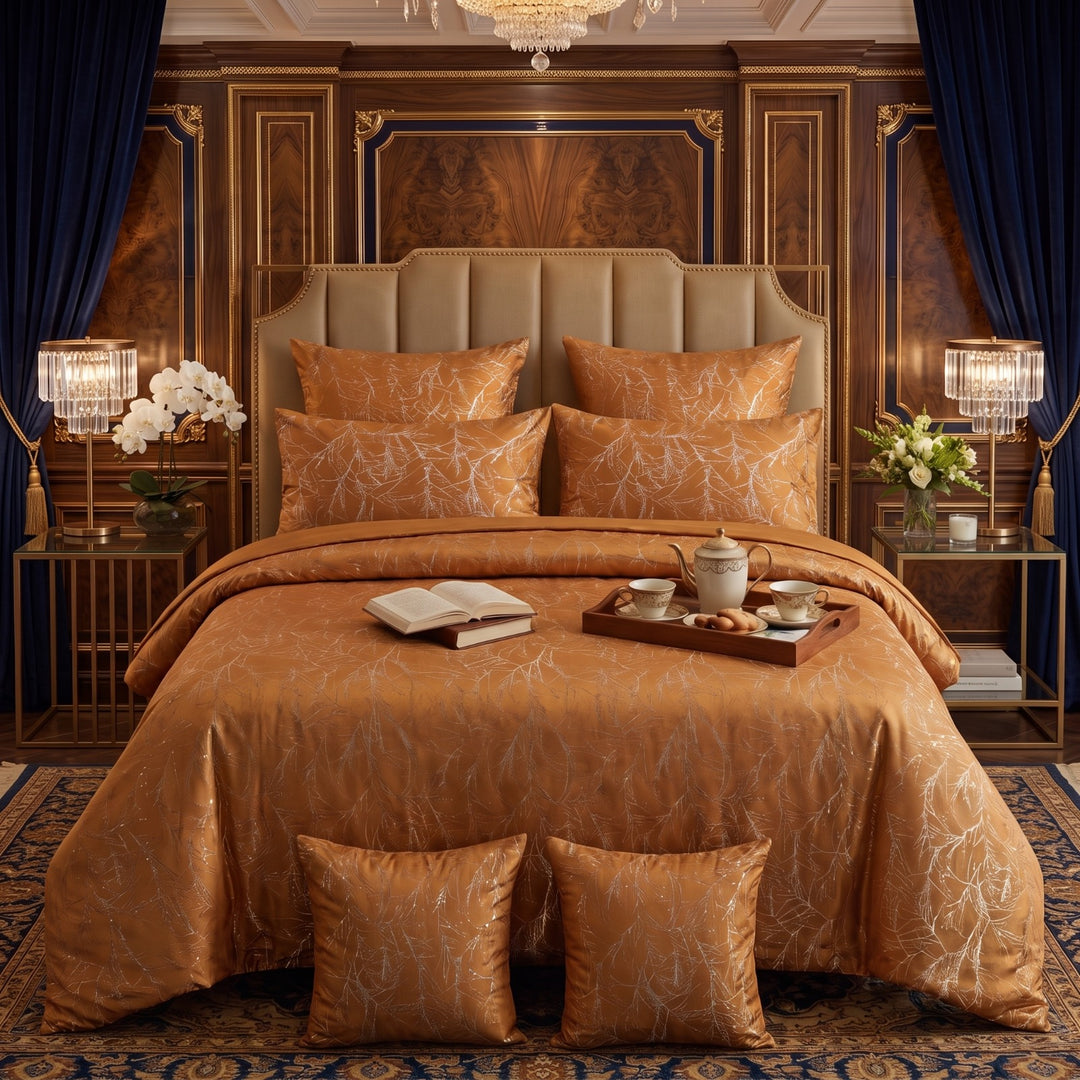 TREE/COPPER VELVET DUVET COVERS SET 8 PCS