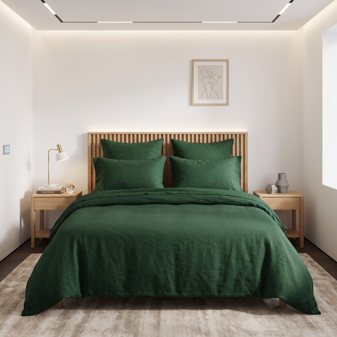 GREEN LUXURY DYED BEDSHEET SET- 5 PCS