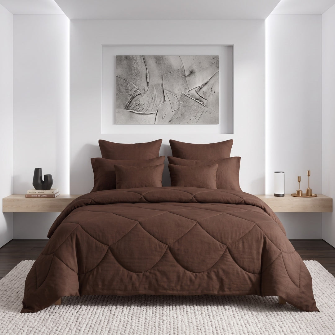 CHOCO DYED Comforter Set- 8 Pcs