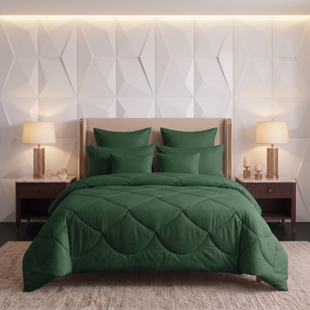 GREEN DYED Comforter Set- 8 Pcs
