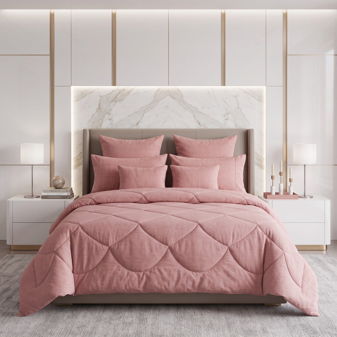 PINK DYED Comforter Set- 8 Pcs