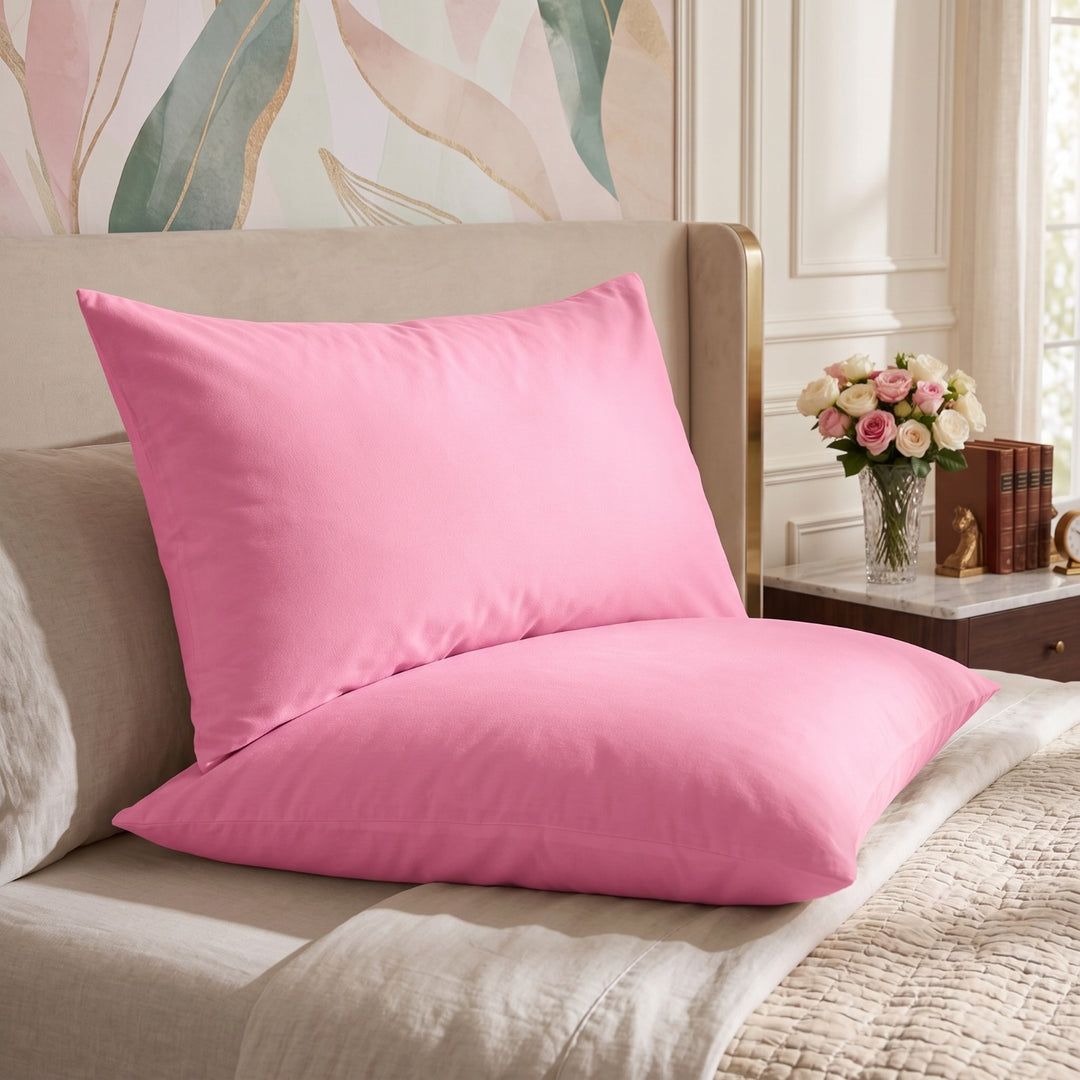 PINK DYED PILLOW COVERS