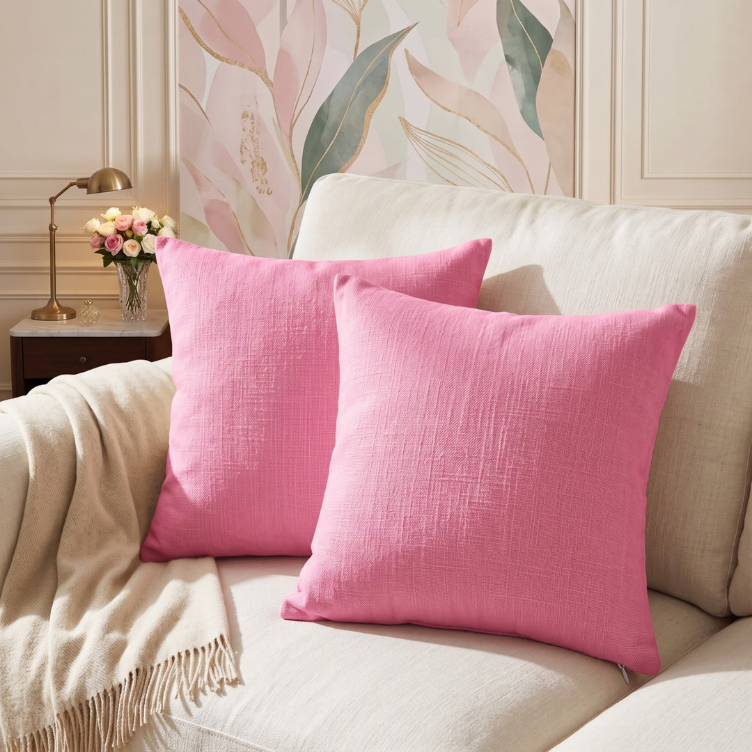 PINK DYED CUSHION COVER (PACK OF 2)