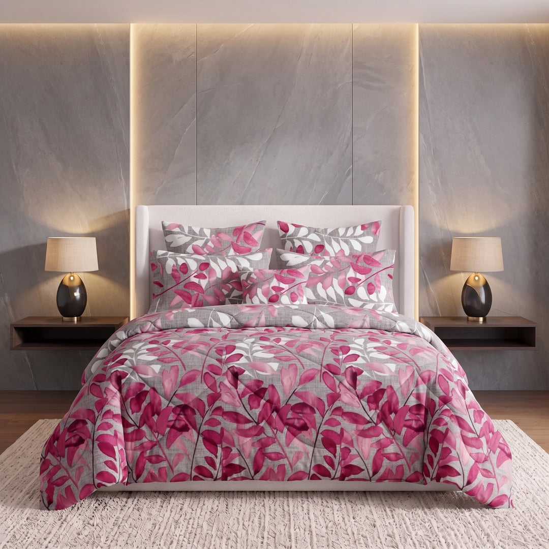 PINK ZURIC Comforter Set- 7 Pcs
