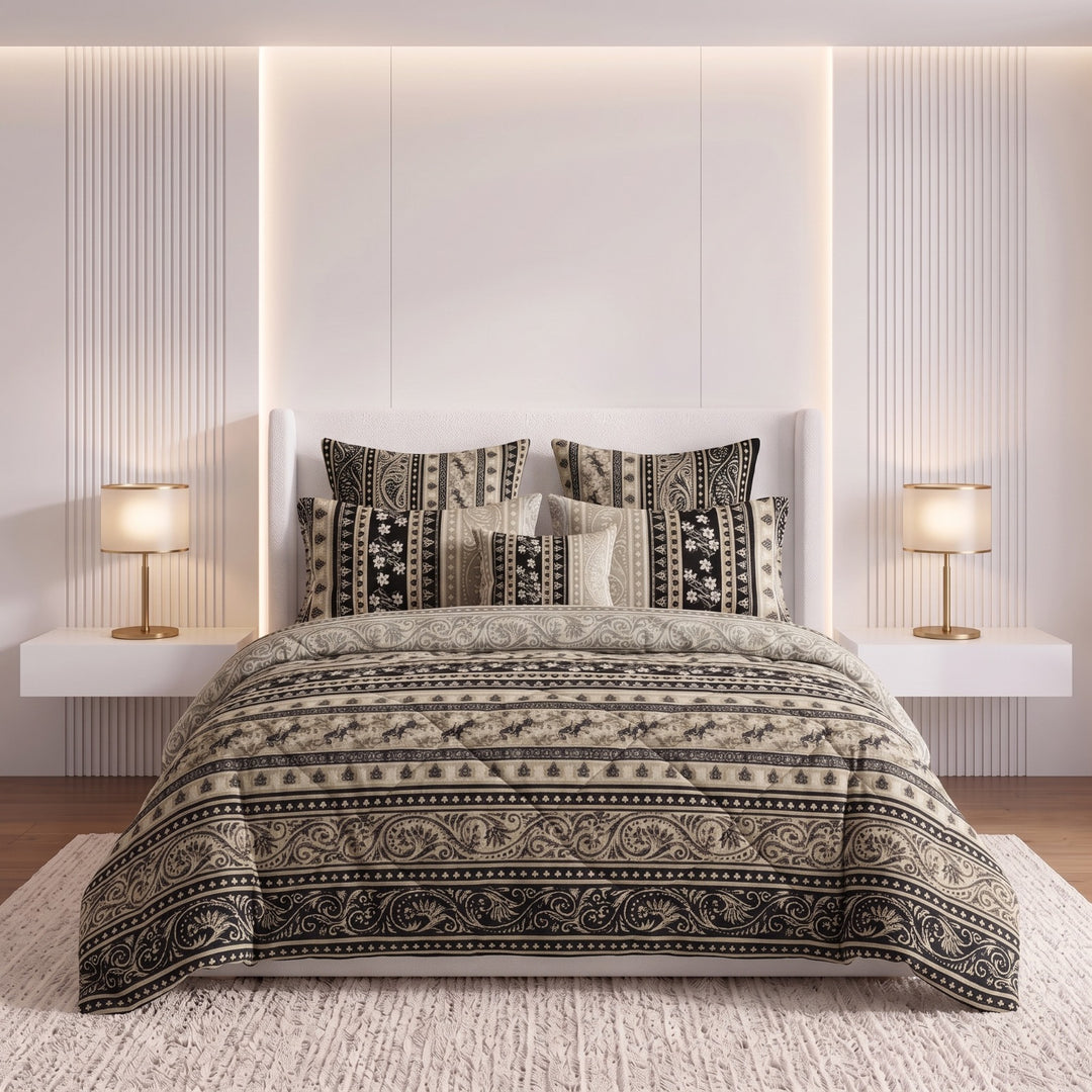 FOURRA Comforter Set- 7 Pcs