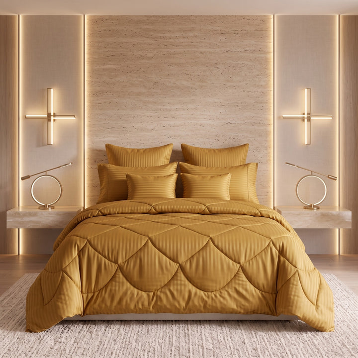 COPPER stripe Comforter Set- 8 Pcs